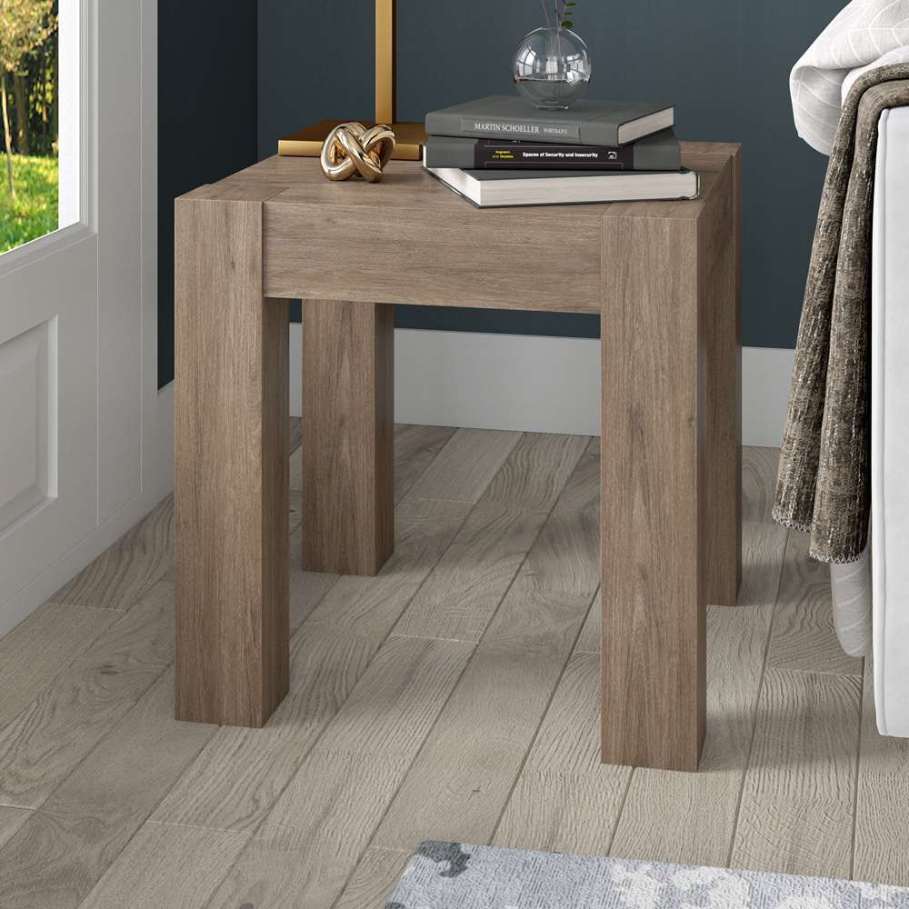 Hudson & Canal - Langston 22in Wide Square Side Table in Antiqued Gray Oak - ST2034 veiw 6
