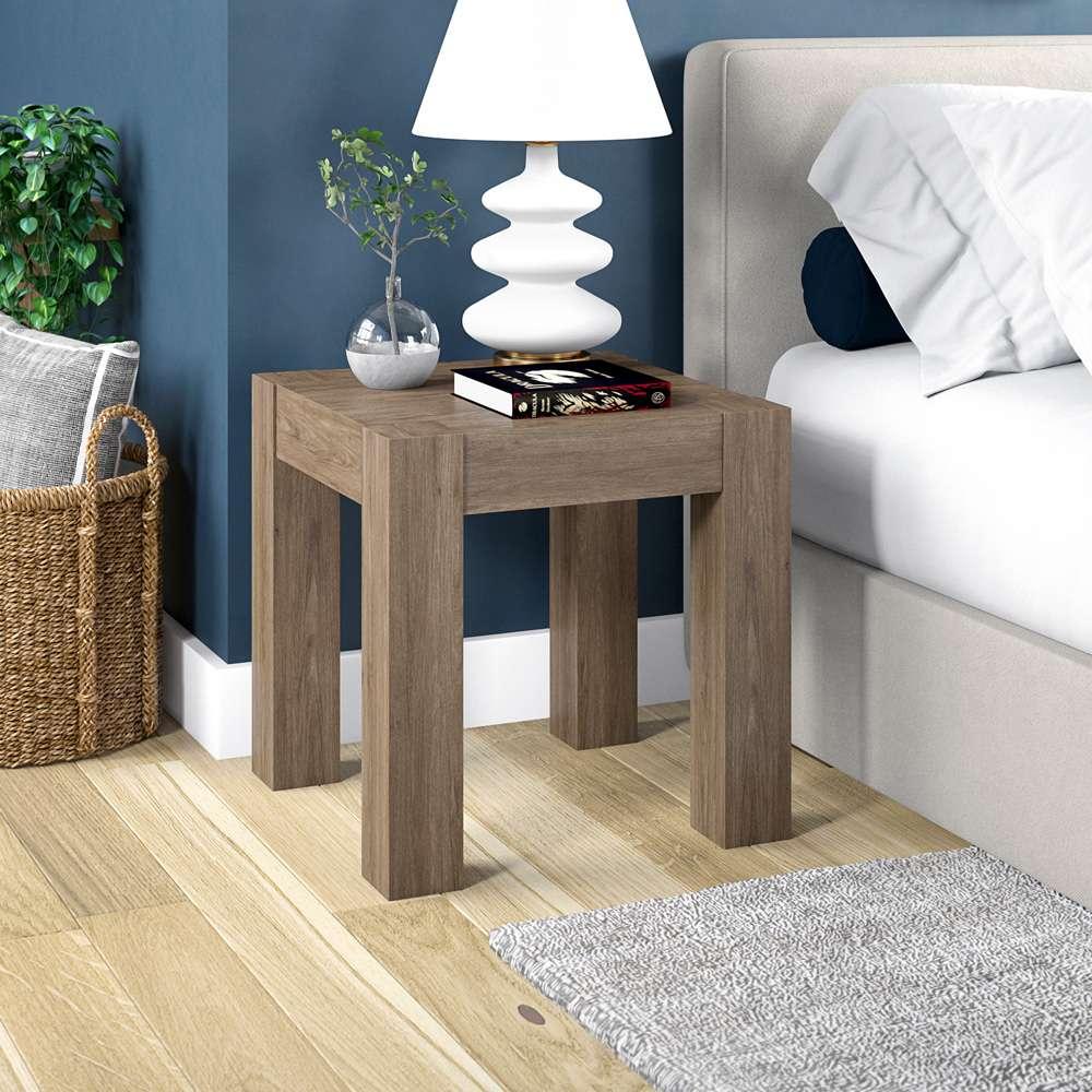 Hudson & Canal - Langston 22in Wide Square Side Table in Antiqued Gray Oak - ST2034 veiw 7
