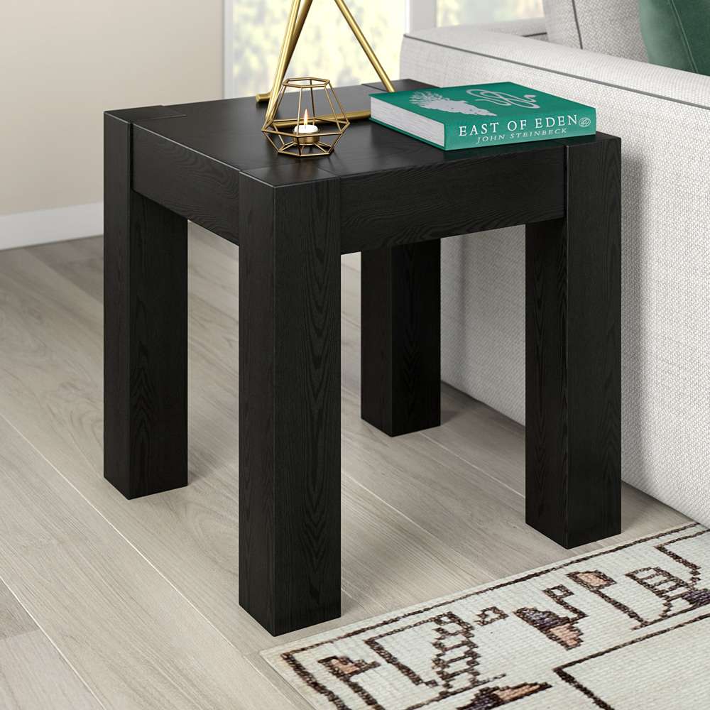 Hudson & Canal - Langston 22in Wide Square Side Table in Black Grain - ST2032 veiw 4