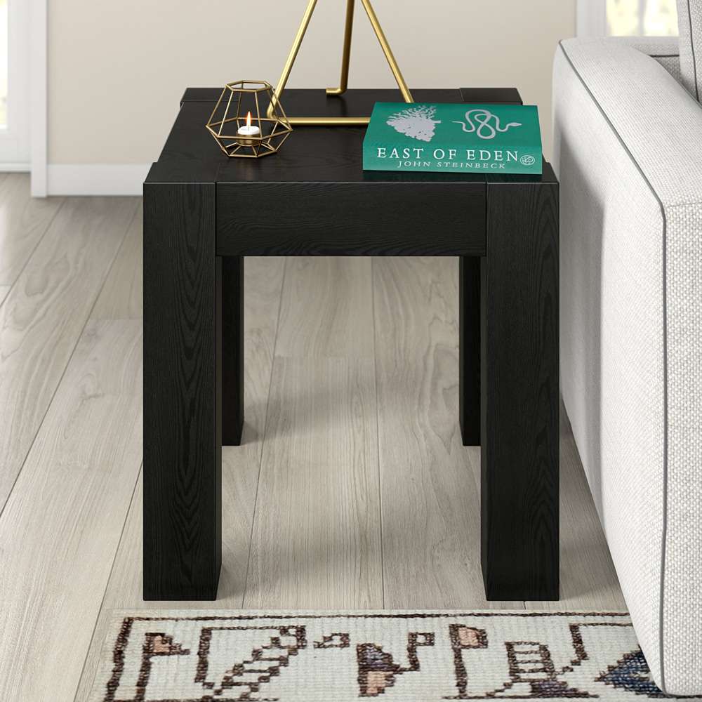 Hudson & Canal - Langston 22in Wide Square Side Table in Black Grain - ST2032 veiw 5