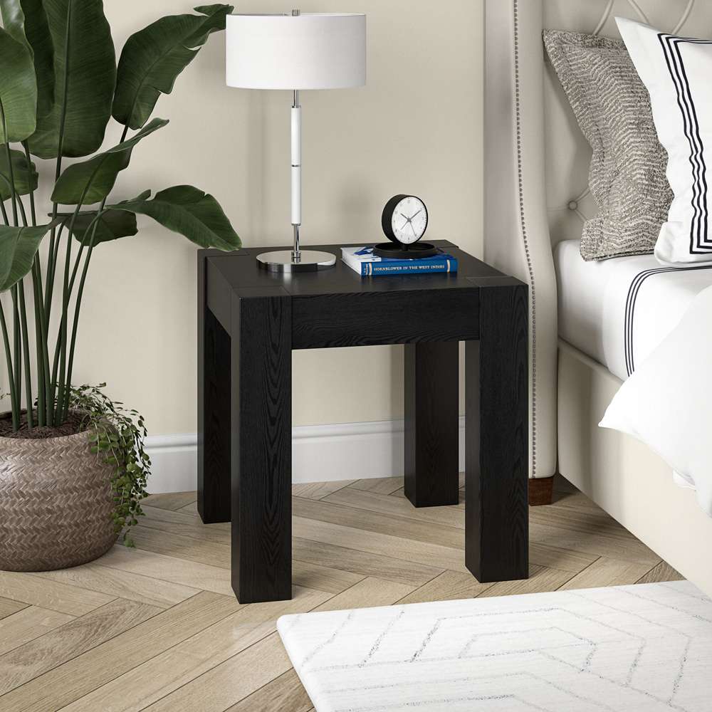 Hudson & Canal - Langston 22in Wide Square Side Table in Black Grain - ST2032 veiw 7