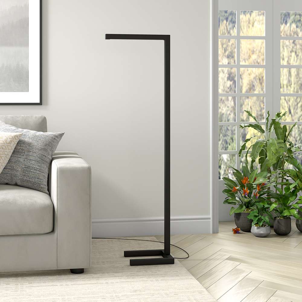 Hudson & Canal - Malin 52in Tall Integrated LED Floor Lamp with Metal Shade in Blackened Bronze - FL2081 veiw 4