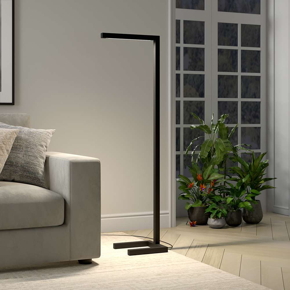 Hudson & Canal - Malin 52in Tall Integrated LED Floor Lamp with Metal Shade in Blackened Bronze - FL2081 veiw 5