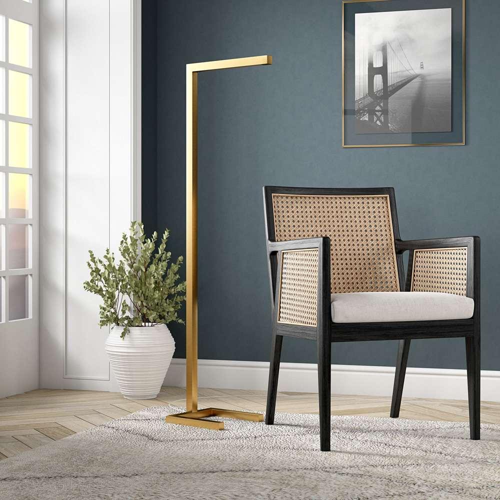 Hudson & Canal - Malin 52in Tall Integrated LED Floor Lamp with Metal Shade in Brass - FL2082 veiw 3