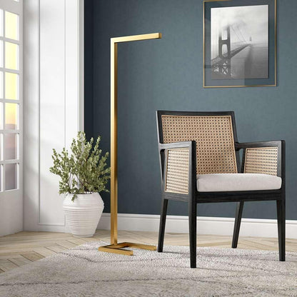 Hudson & Canal - Malin 52in Tall Integrated LED Floor Lamp with Metal Shade in Brass - FL2082 veiw 3