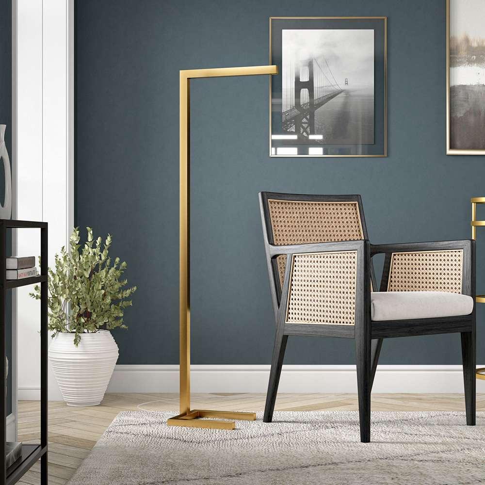 Hudson & Canal - Malin 52in Tall Integrated LED Floor Lamp with Metal Shade in Brass - FL2082 veiw 4