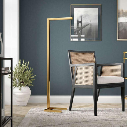 Hudson & Canal - Malin 52in Tall Integrated LED Floor Lamp with Metal Shade in Brass - FL2082 veiw 4