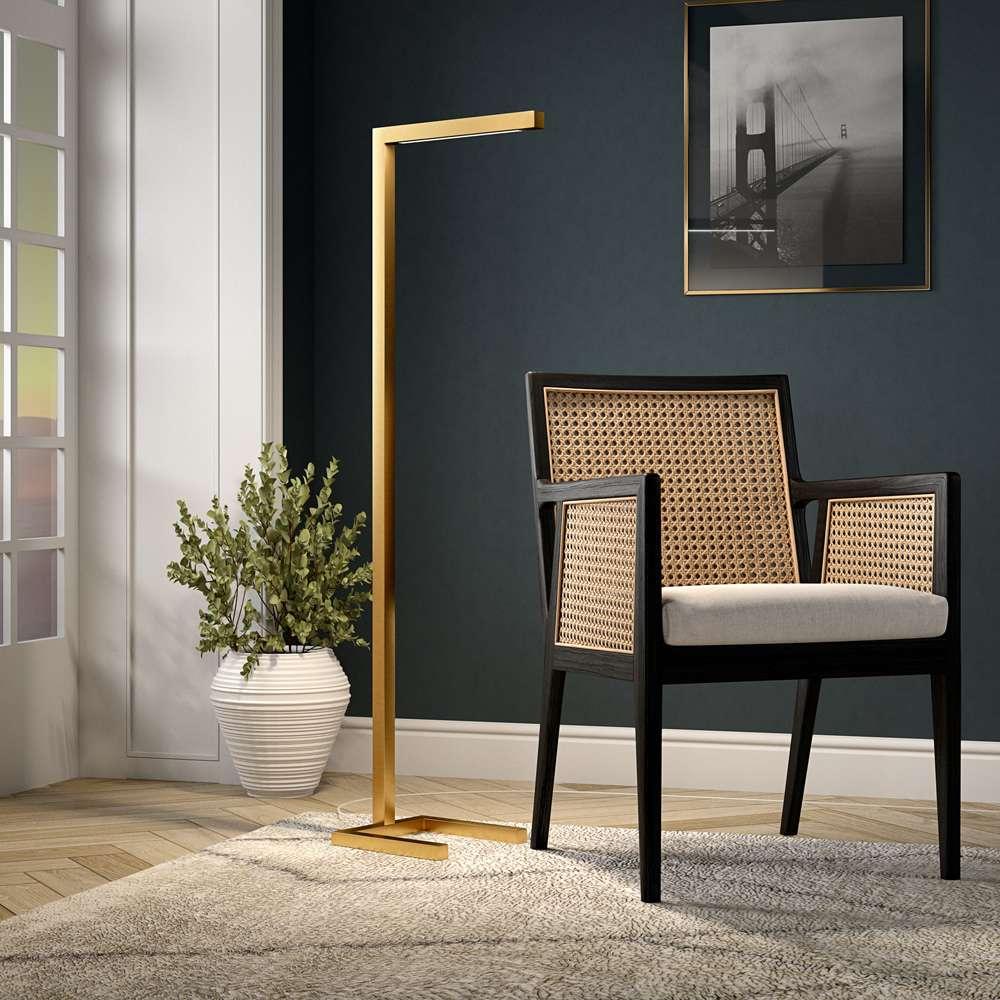 Hudson & Canal - Malin 52in Tall Integrated LED Floor Lamp with Metal Shade in Brass - FL2082 veiw 5