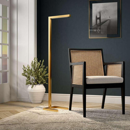 Hudson & Canal - Malin 52in Tall Integrated LED Floor Lamp with Metal Shade in Brass - FL2082 veiw 5