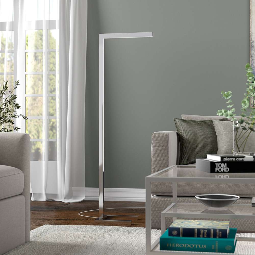 Hudson & Canal - Malin 52in Tall Integrated LED Floor Lamp with Metal Shade in Polished Nickel - FL2083 veiw 3