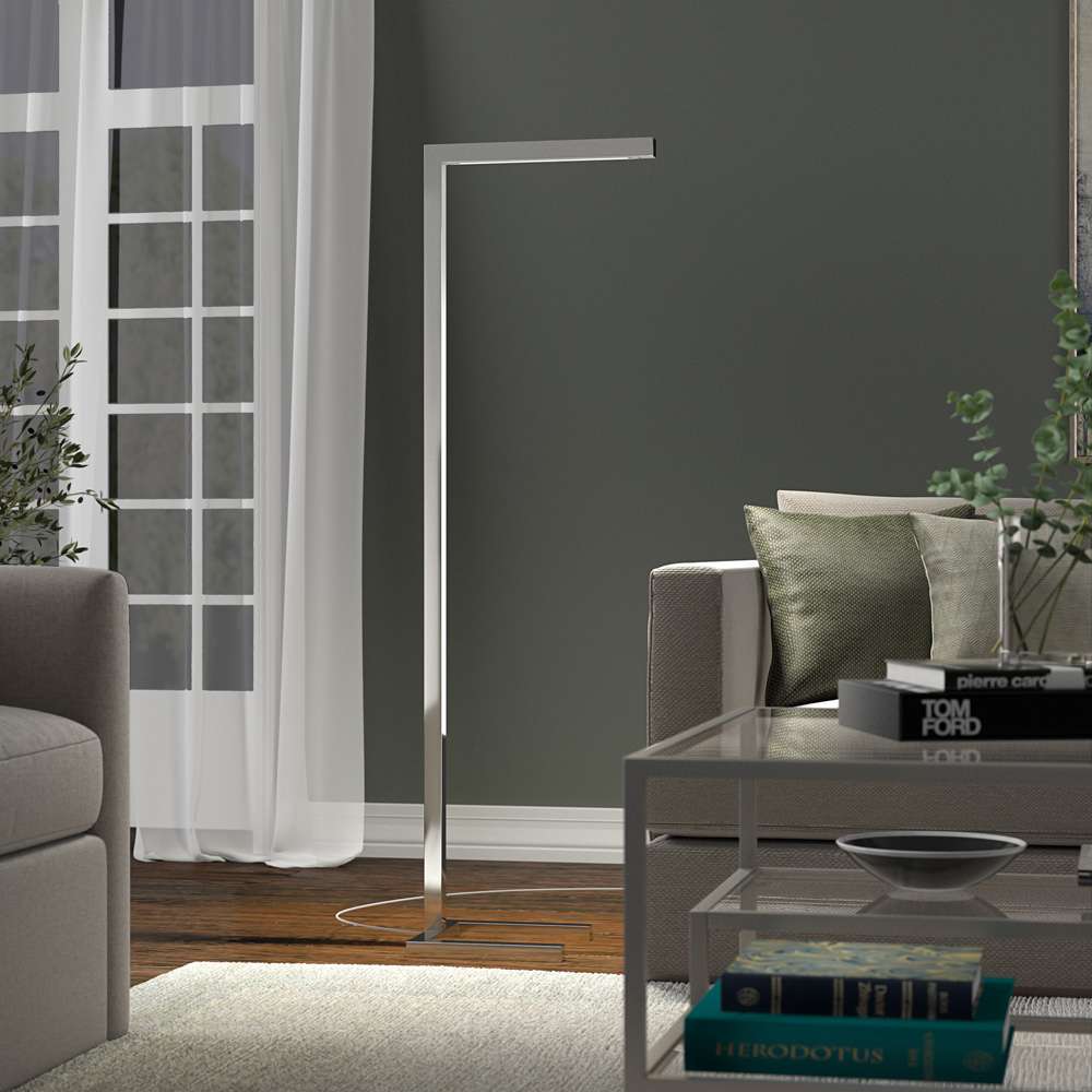 Hudson & Canal - Malin 52in Tall Integrated LED Floor Lamp with Metal Shade in Polished Nickel - FL2083 veiw 5