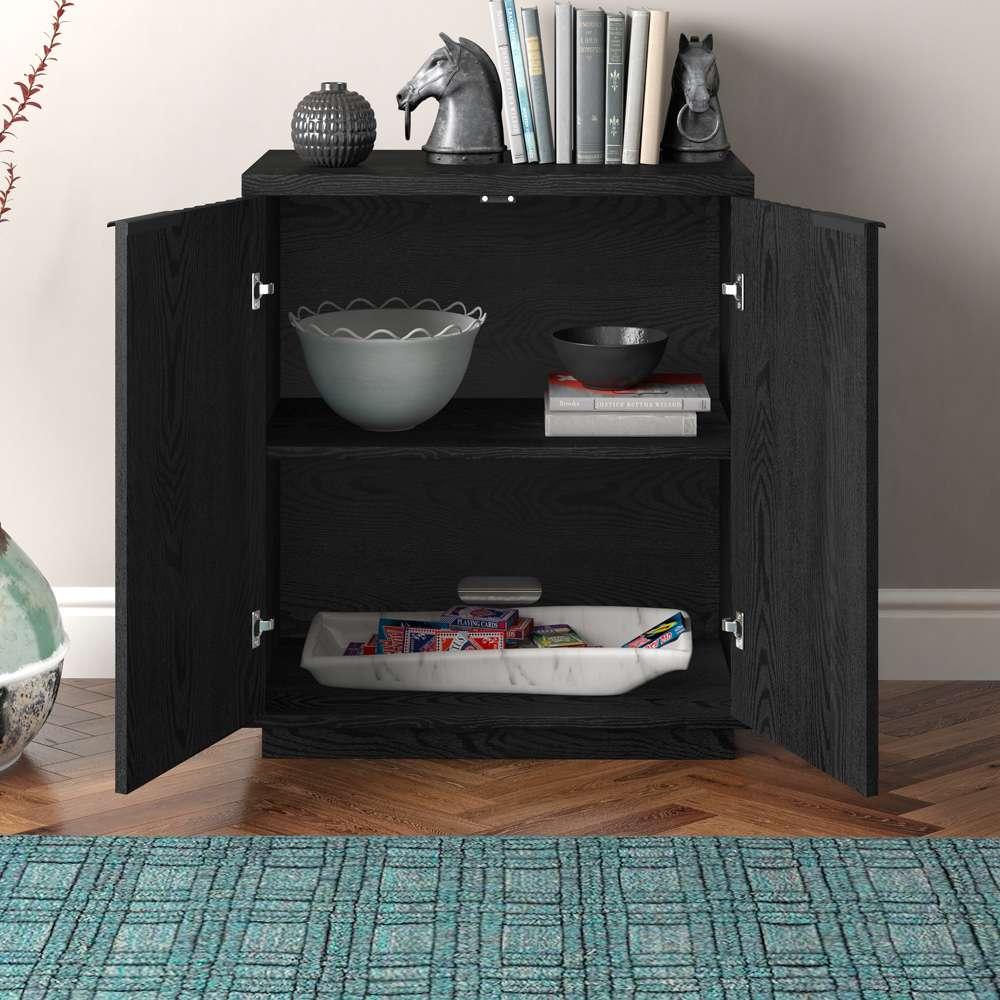 Hudson & Canal - Mansfield 28in Wide Rectangular Accent Cabinet in Black Grain - AC2165 veiw 7