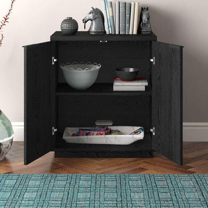 Hudson & Canal - Mansfield 28in Wide Rectangular Accent Cabinet in Black Grain - AC2165 veiw 7