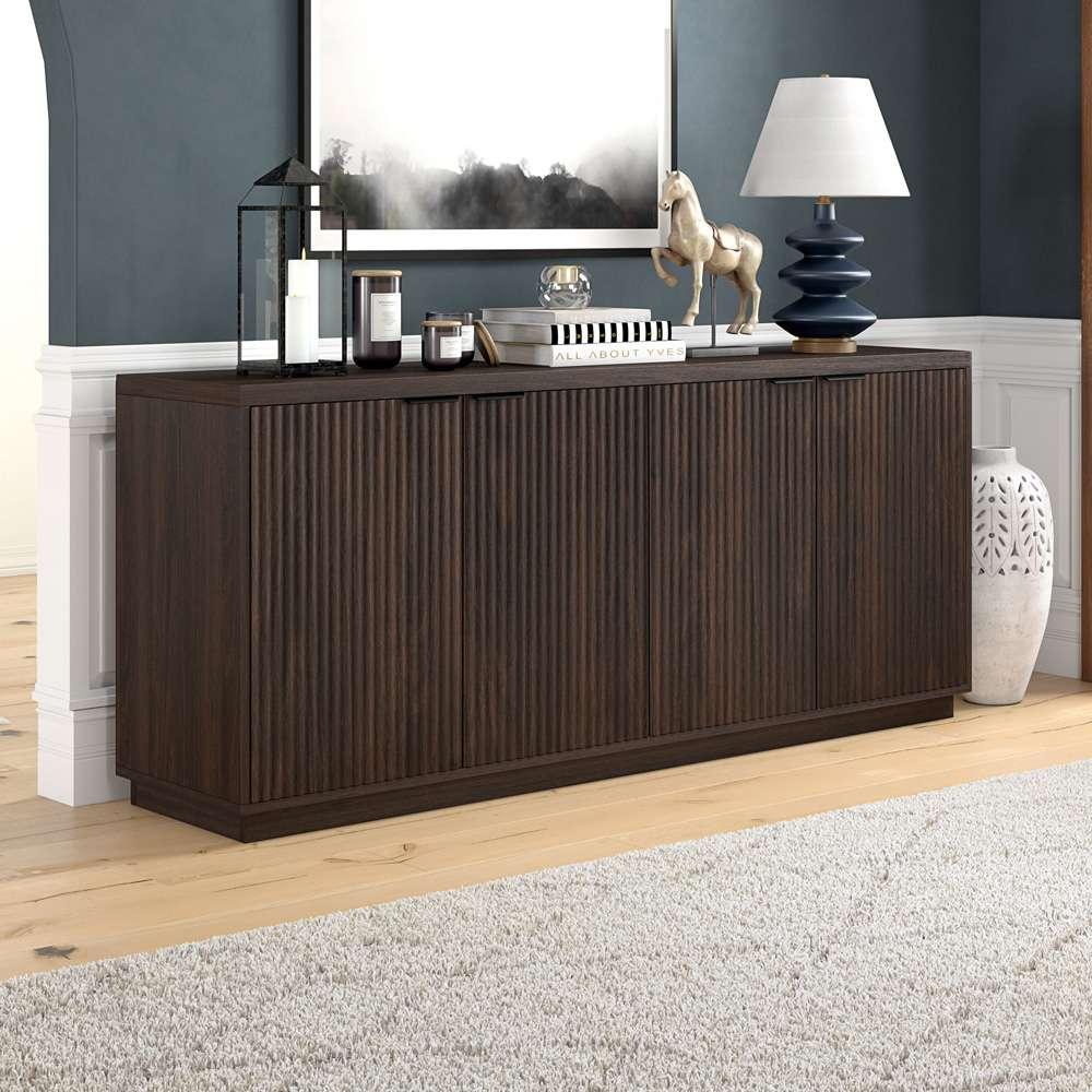 Hudson & Canal - Mansfield 68in Wide Rectangular Buffet Table in Alder Brown - BF2170 veiw 5