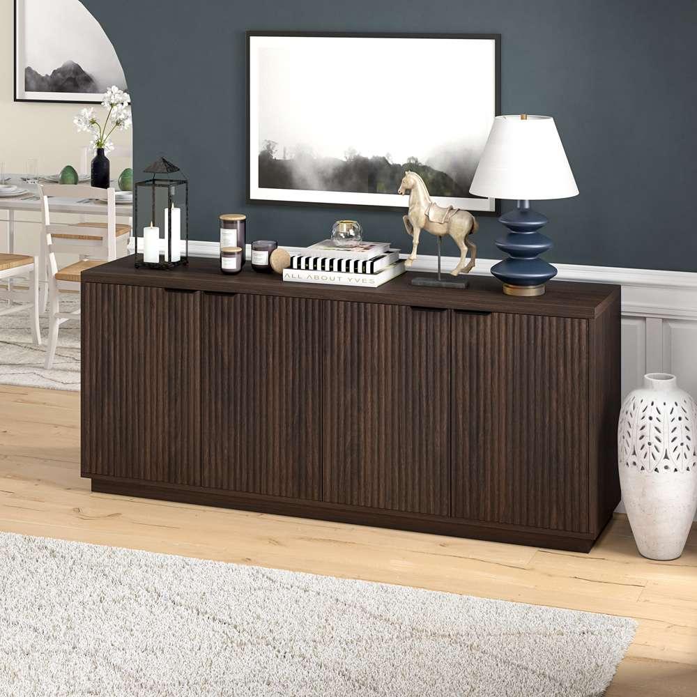 Hudson & Canal - Mansfield 68in Wide Rectangular Buffet Table in Alder Brown - BF2170 veiw 6