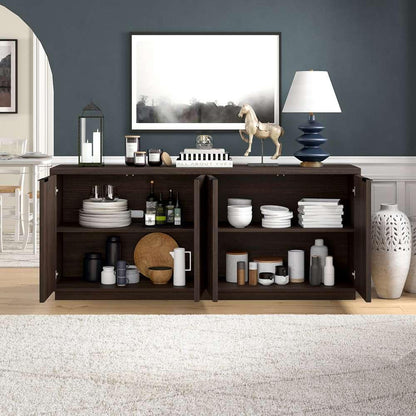 Hudson & Canal - Mansfield 68in Wide Rectangular Buffet Table in Alder Brown - BF2170 veiw 7
