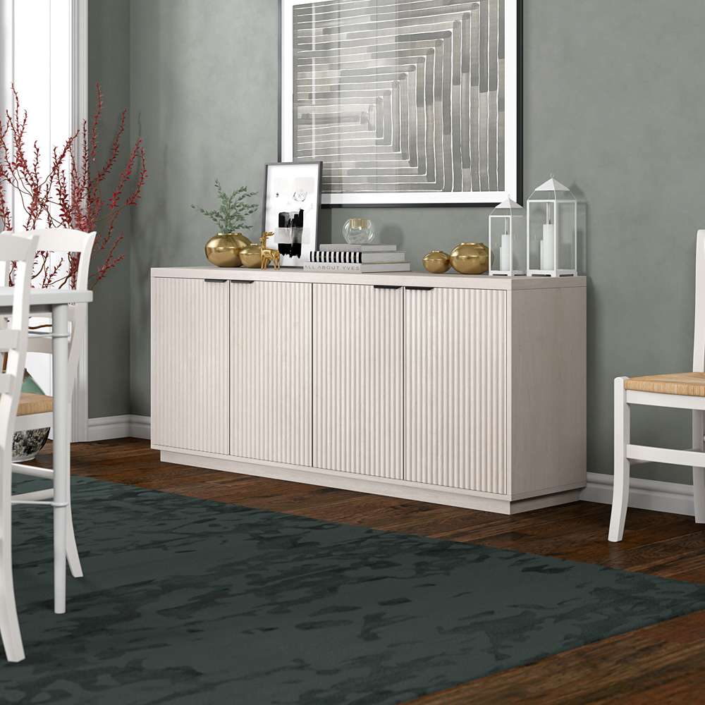 Hudson & Canal - Mansfield 68in Wide Rectangular Buffet Table in Alder White - BF2169 veiw 6