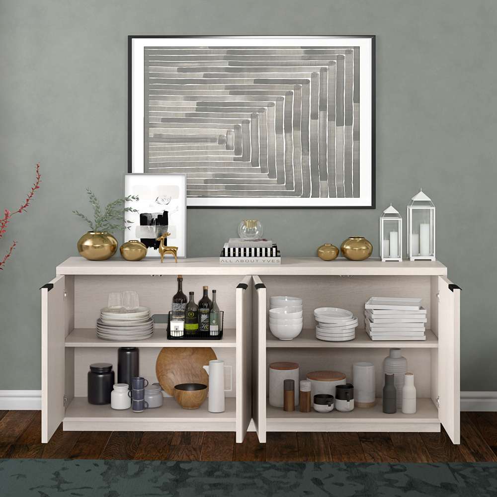Hudson & Canal - Mansfield 68in Wide Rectangular Buffet Table in Alder White - BF2169 veiw 7