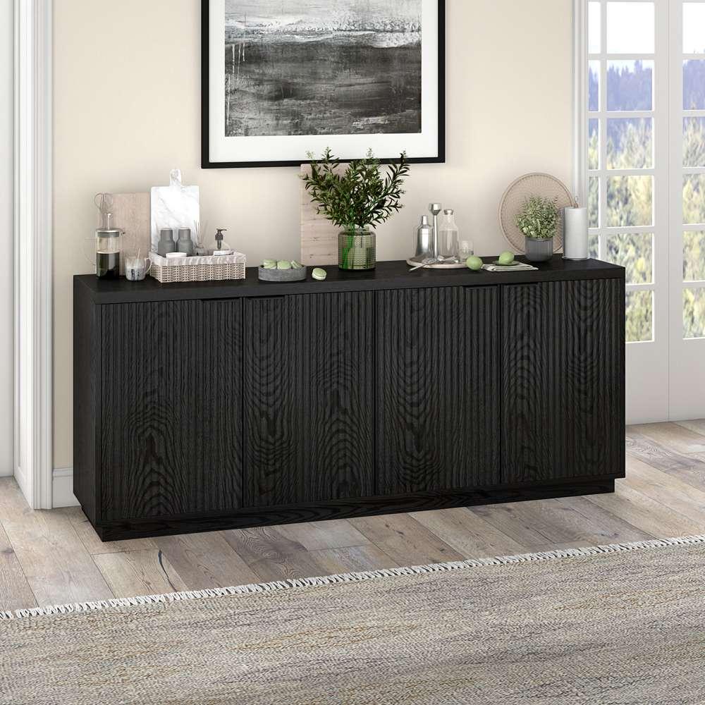 Hudson & Canal - Mansfield 68in Wide Rectangular Buffet Table in Black Grain - BF2168 veiw 5