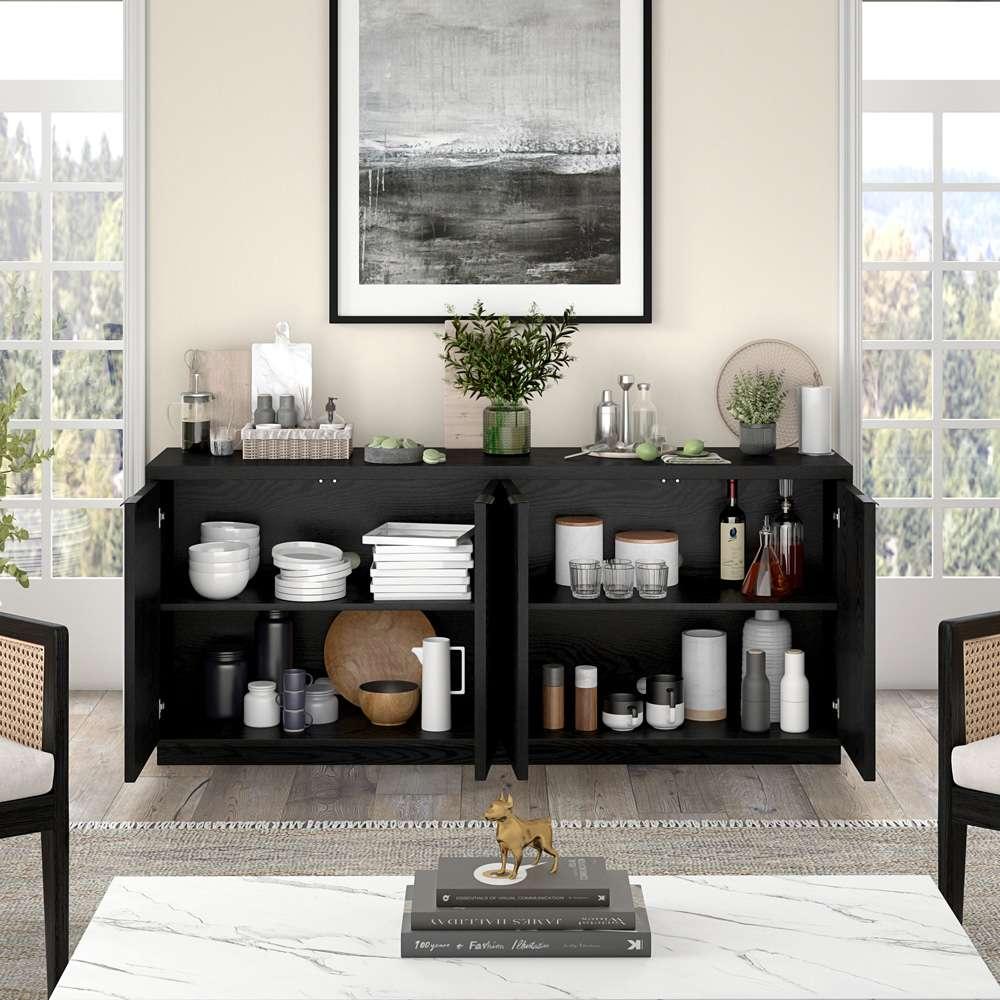 Hudson & Canal - Mansfield 68in Wide Rectangular Buffet Table in Black Grain - BF2168 veiw 7