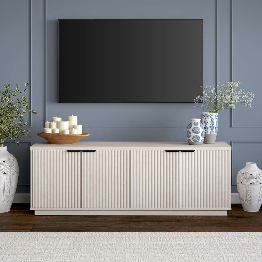 Hudson & Canal - Mansfield Rectangular TV Stand for TVs up to 78in in Alder White - TV2163 veiw 5