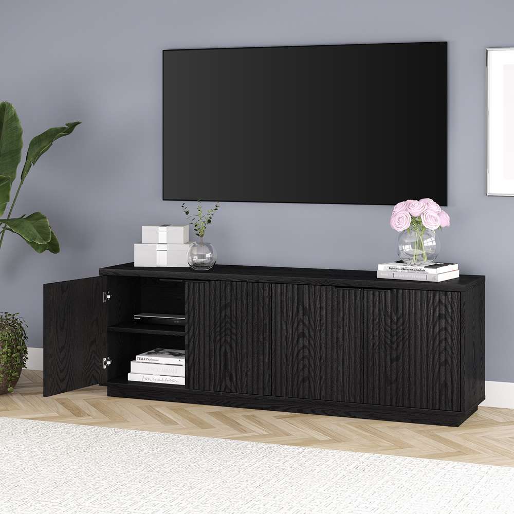 Hudson & Canal - Mansfield Rectangular TV Stand for TVs up to 78in in Black Grain - TV2162 veiw 7