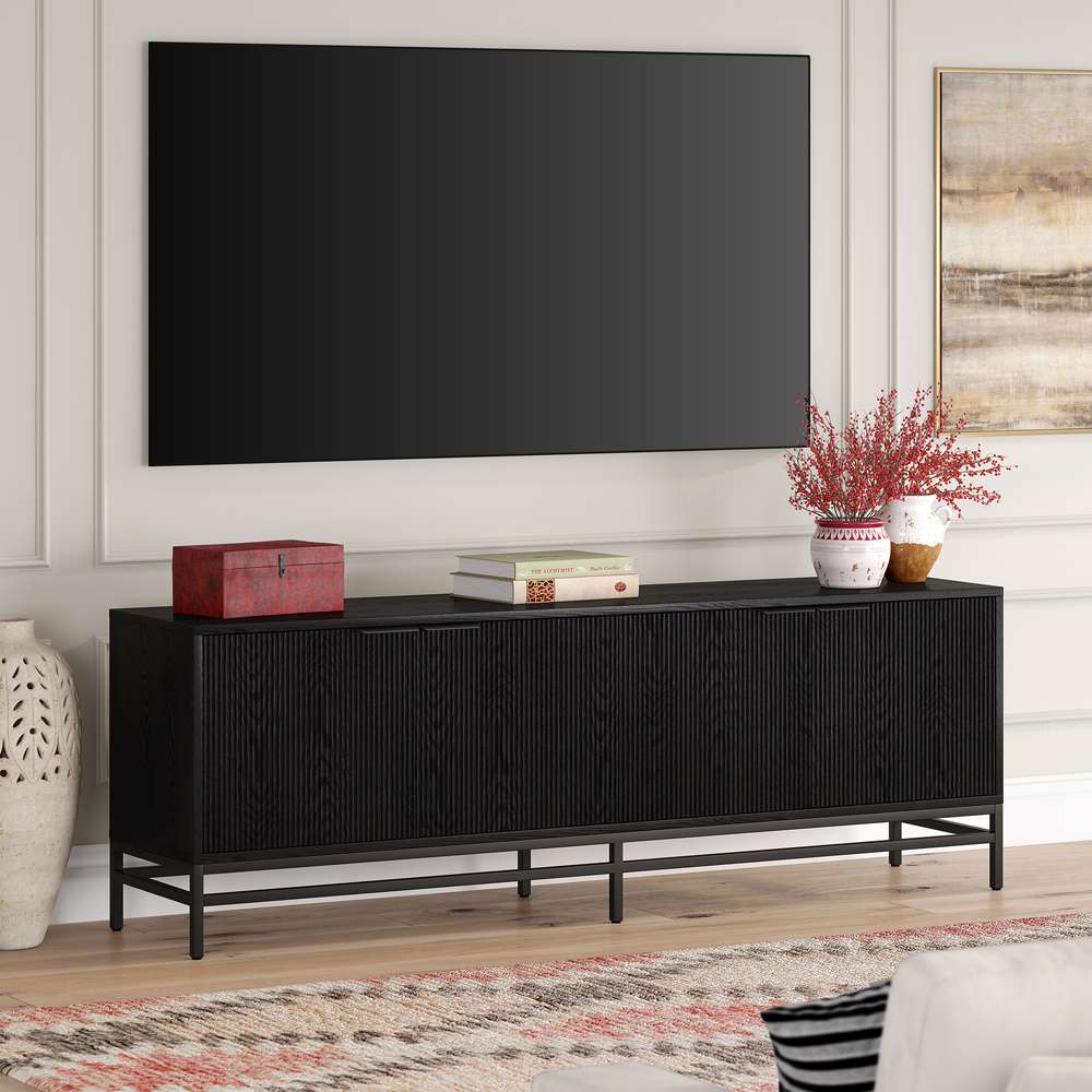 Hudson & Canal - Montello Rectangular TV Stand for TVs up to 78in in Black Grain - TV2085 veiw 6