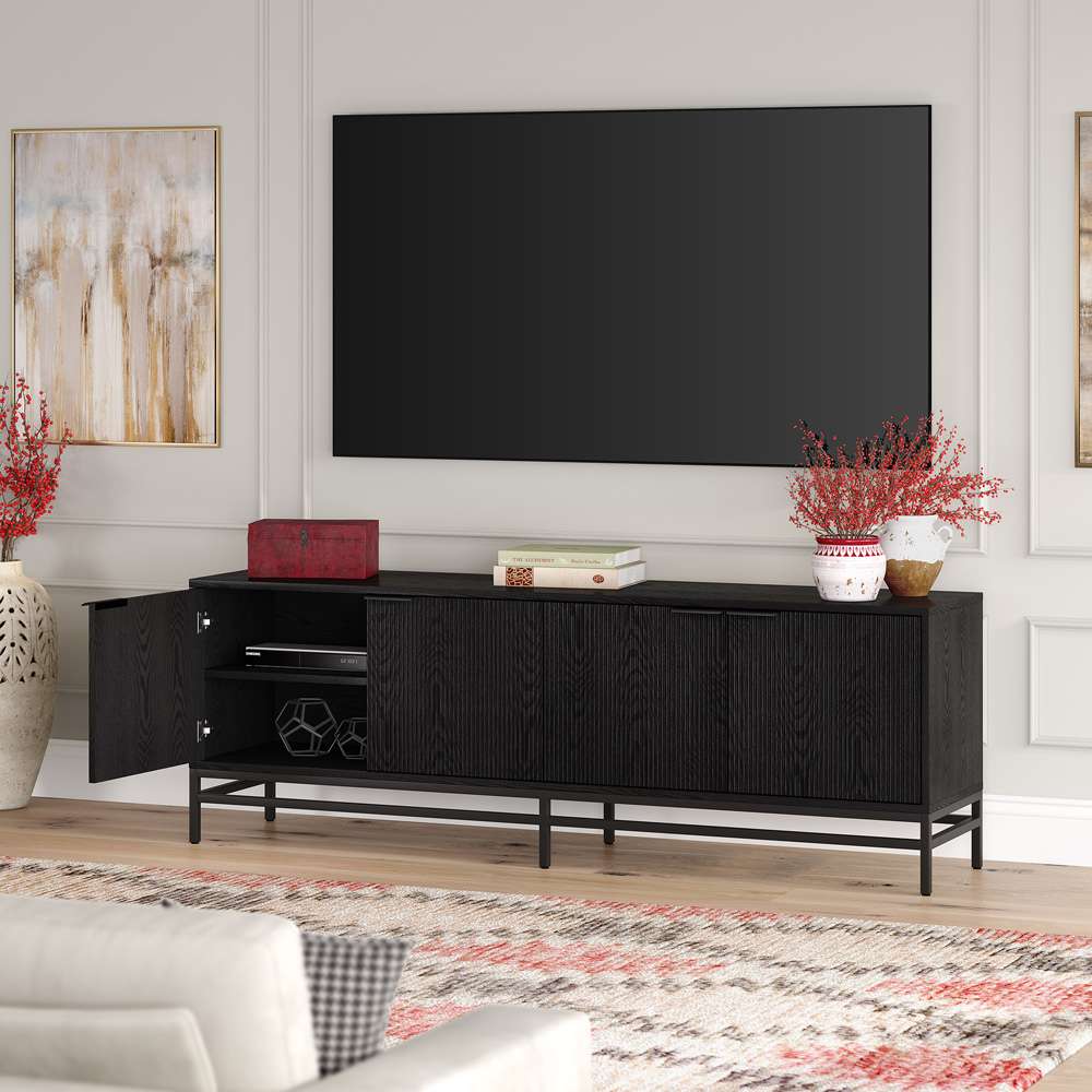 Hudson & Canal - Montello Rectangular TV Stand for TVs up to 78in in Black Grain - TV2085 veiw 7