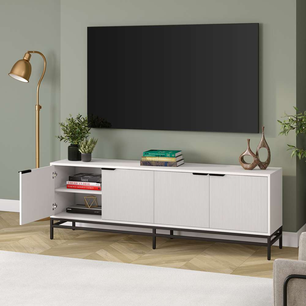Hudson & Canal - Montello Rectangular TV Stand for TVs up to 78in in Alder White - TV2087 veiw 7