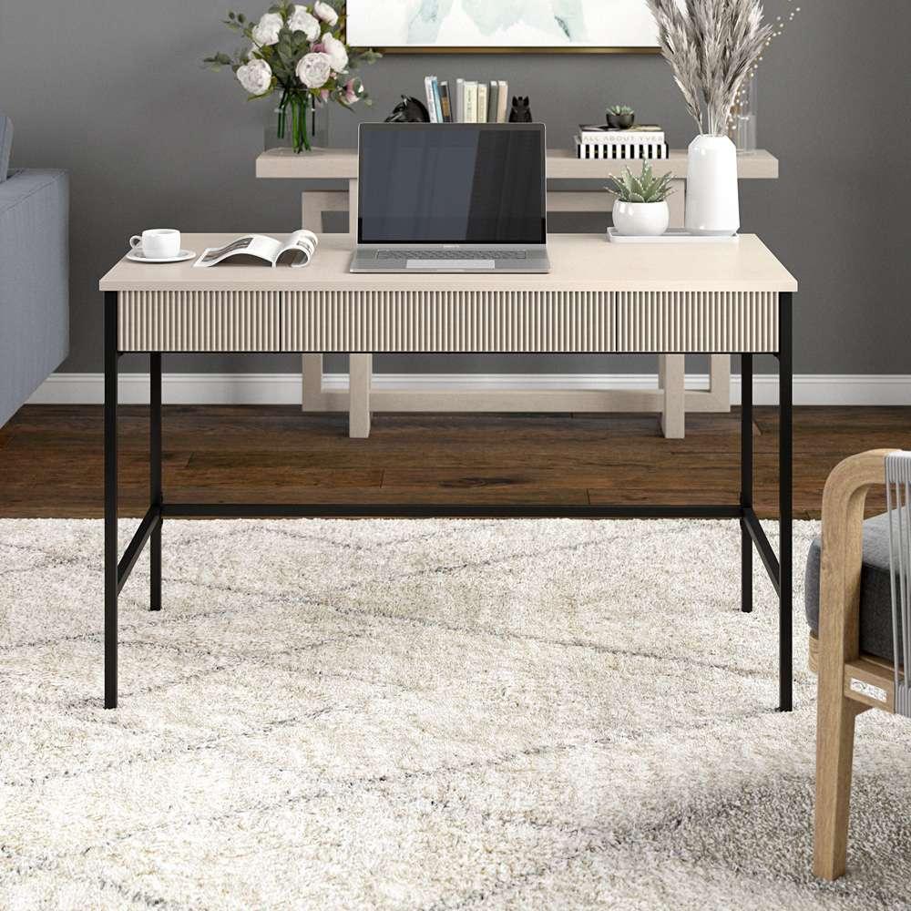 Hudson & Canal - Nolan 48in Wide Rectangular Writing Desk in Alder White - OF2147 veiw 6