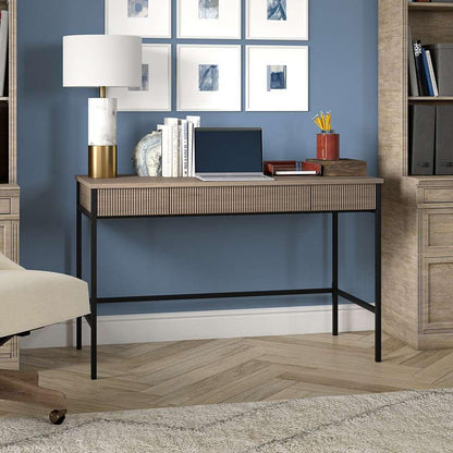 Hudson & Canal - Nolan 48in Wide Rectangular Writing Desk in Antiqued Gray Oak - OF2146 veiw 5