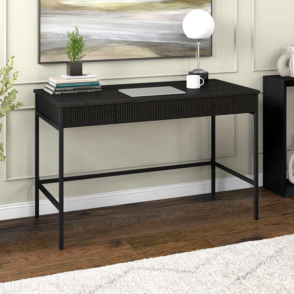 Hudson & Canal - Nolan 48in Wide Rectangular Writing Desk in Black - OF2145 veiw 5