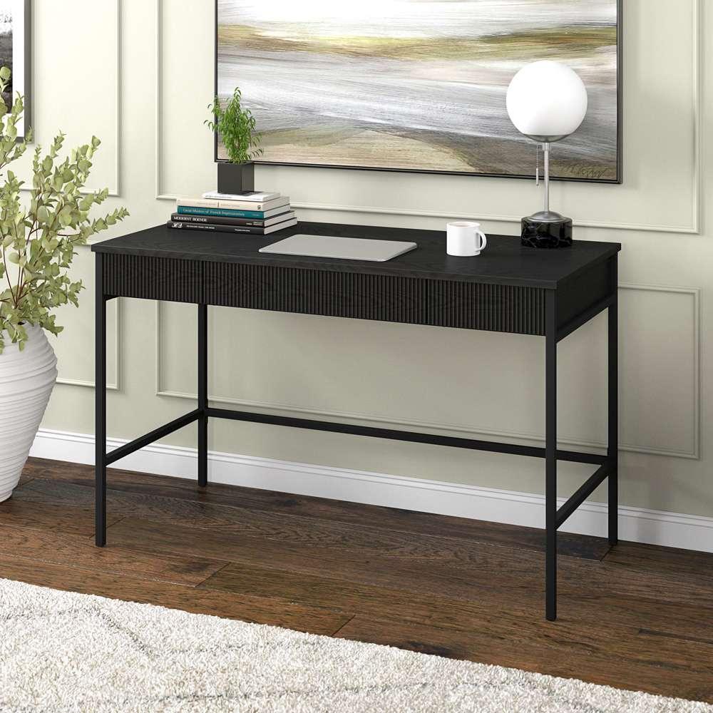 Hudson & Canal - Nolan 48in Wide Rectangular Writing Desk in Black - OF2145 veiw 7