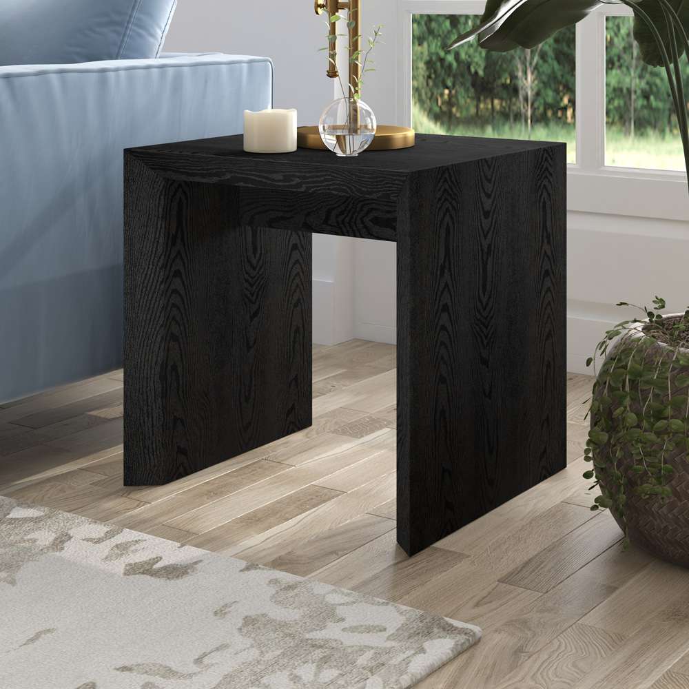 Hudson & Canal - Oswin 22in Wide Rectangular Side Table in Black Grain - ST2062 veiw 4