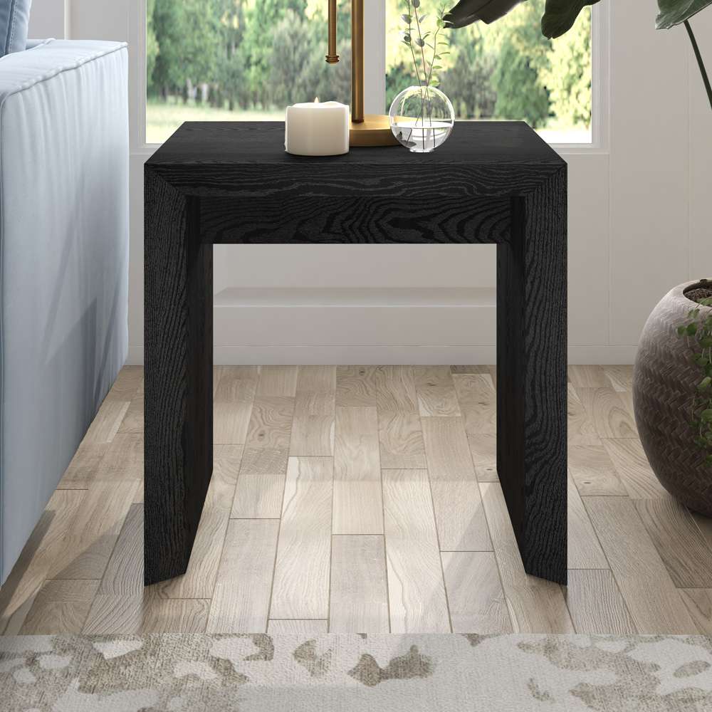 Hudson & Canal - Oswin 22in Wide Rectangular Side Table in Black Grain - ST2062 veiw 6