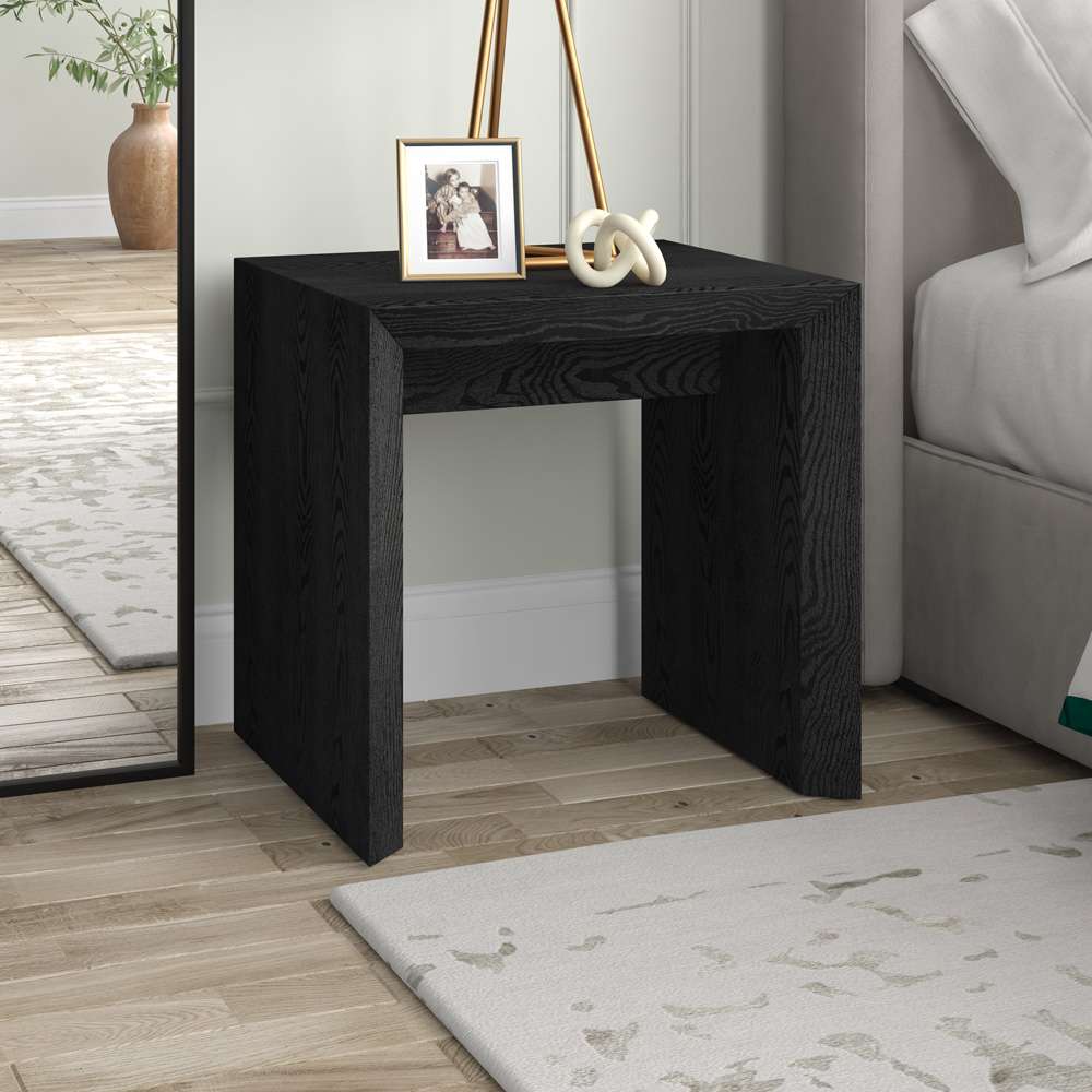 Hudson & Canal - Oswin 22in Wide Rectangular Side Table in Black Grain - ST2062 veiw 7