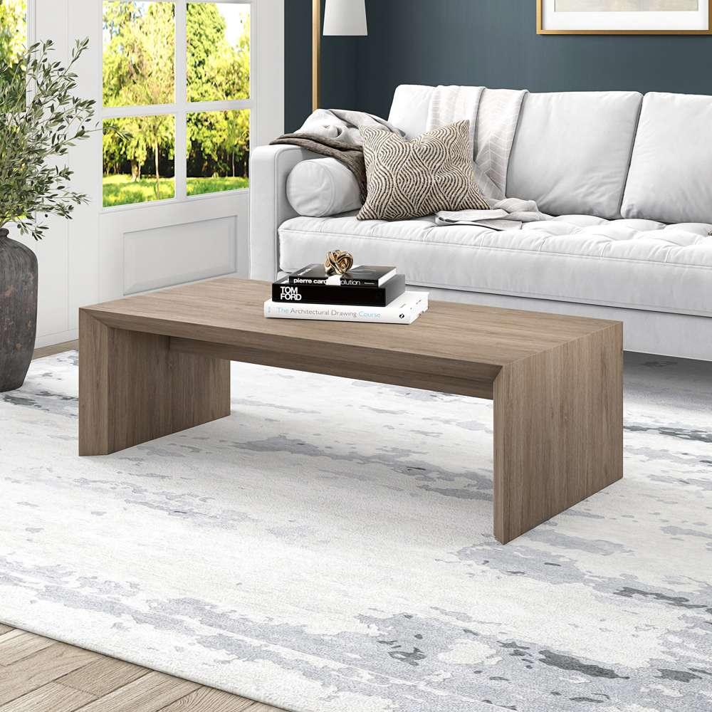 Hudson & Canal - Oswin 48in Wide Rectangular Coffee Table in Antiqued Gray Oak - CT2060 veiw 4