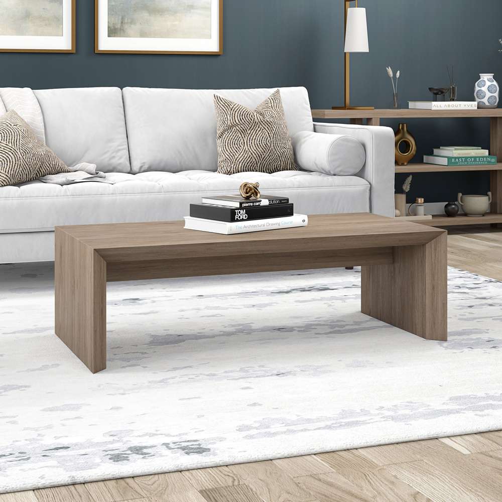 Hudson & Canal - Oswin 48in Wide Rectangular Coffee Table in Antiqued Gray Oak - CT2060 veiw 6