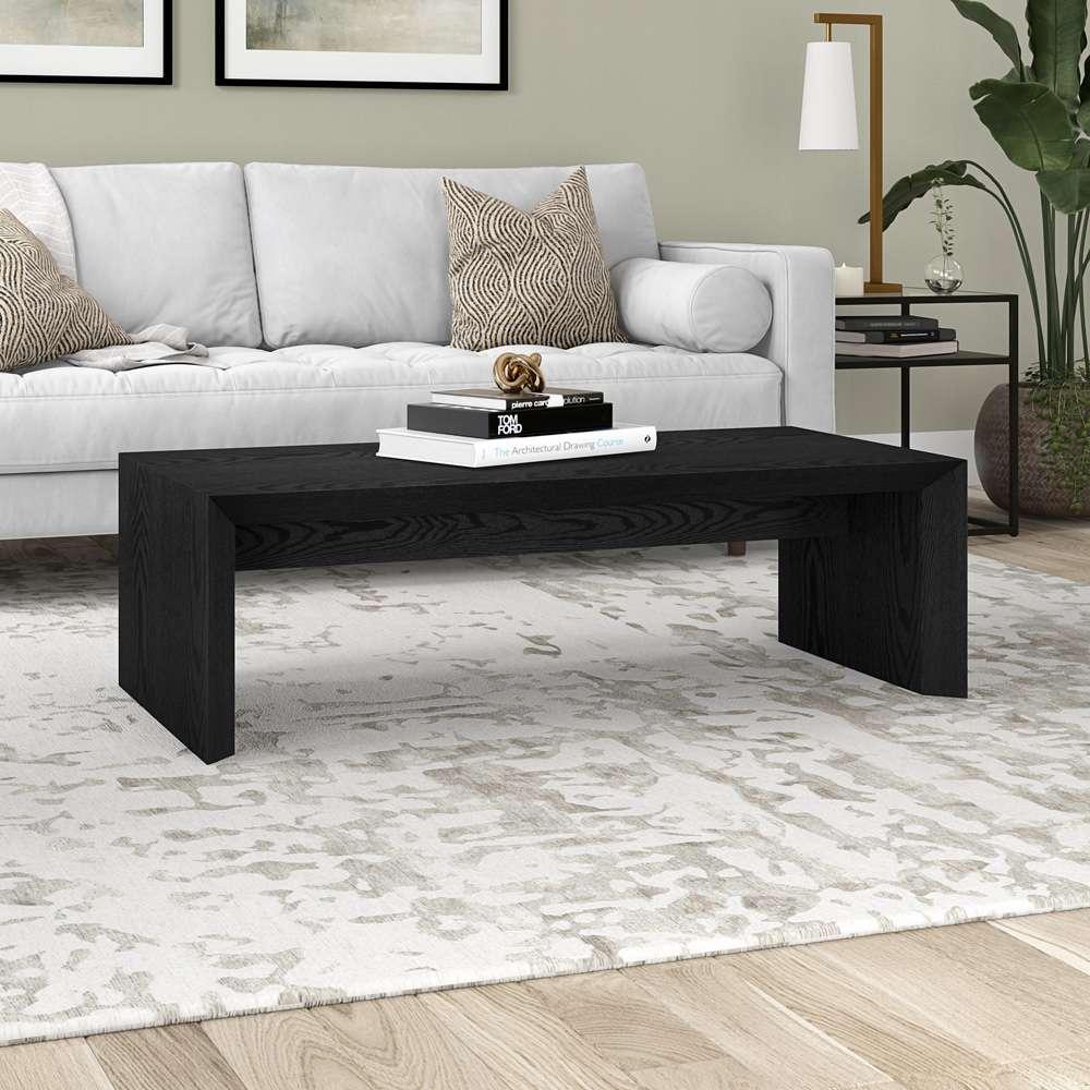 Hudson & Canal - Oswin 48in Wide Rectangular Coffee Table in Black Grain - CT2059 veiw 4