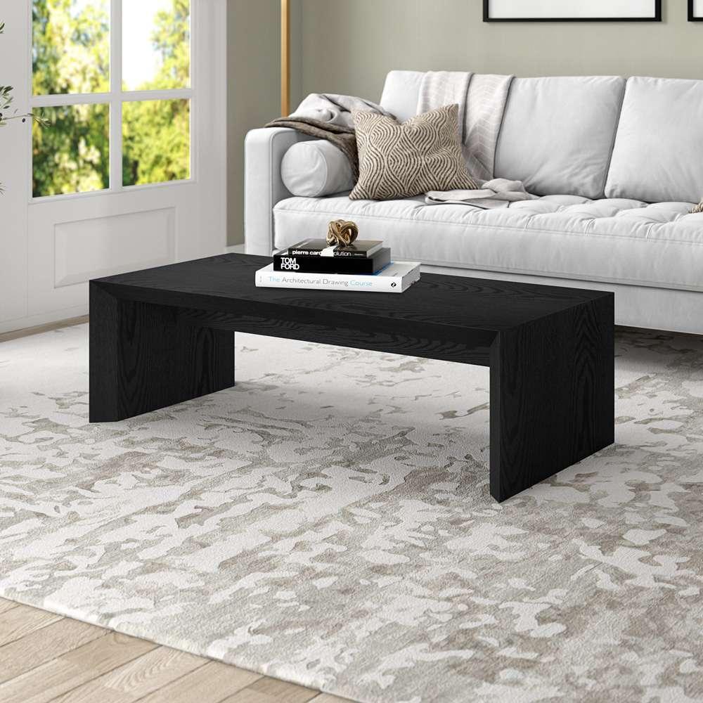 Hudson & Canal - Oswin 48in Wide Rectangular Coffee Table in Black Grain - CT2059 veiw 6