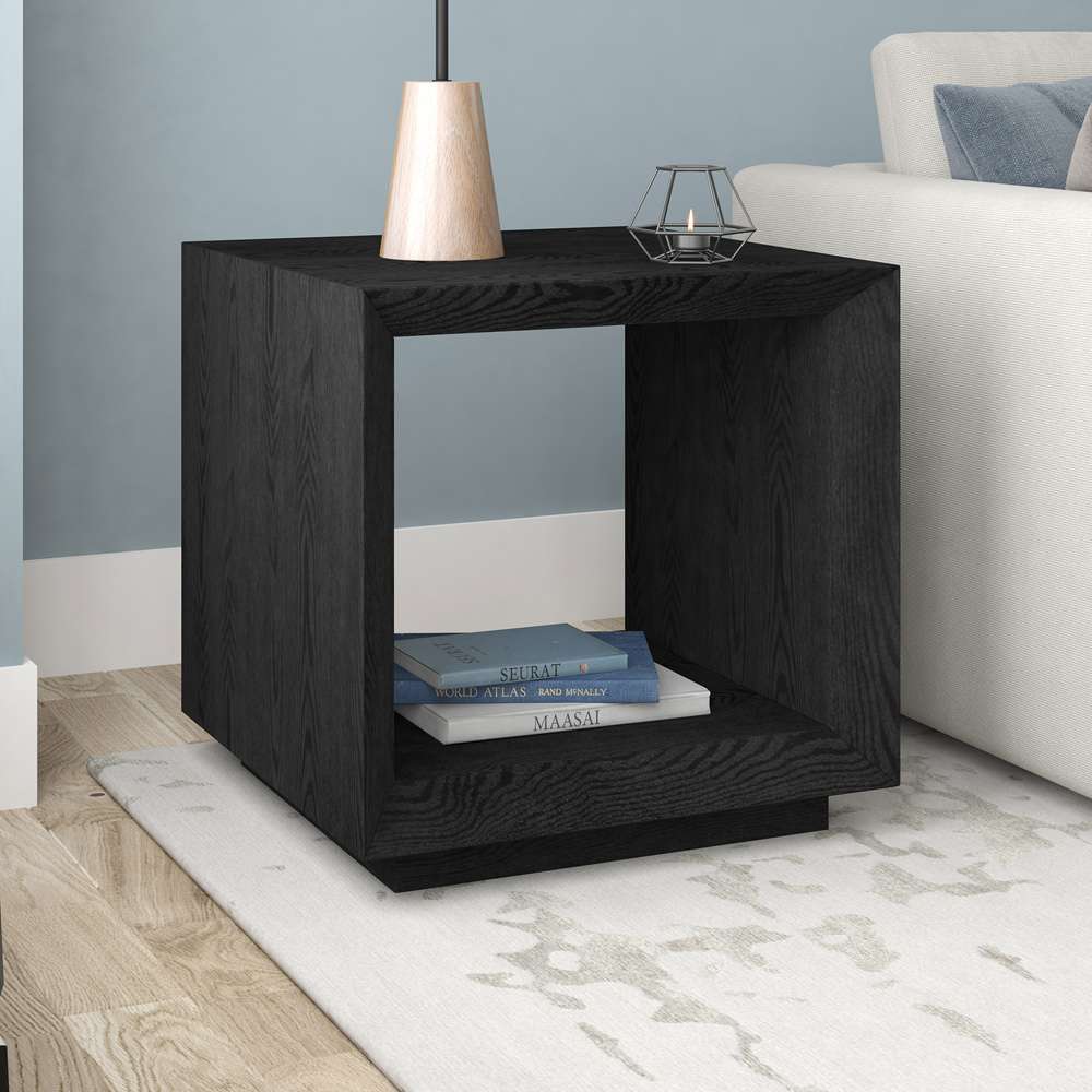 Hudson & Canal - Tannen 22in Wide Rectangular Side Table in Black Grain - ST2040 veiw 4