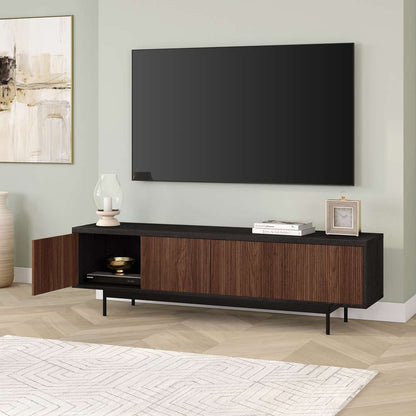 Hudson & Canal - Whitman Rectangular TV Stand for TVs up to 75in in Black Grain/Satin Walnut - TV2125 veiw 7