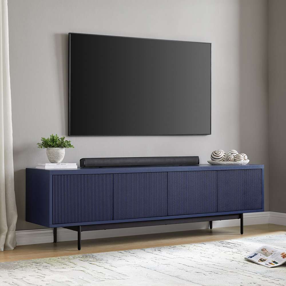 Hudson & Canal - Whitman Rectangular TV Stand for TVs up to 75in in Dark Blue - TV2047 veiw 6