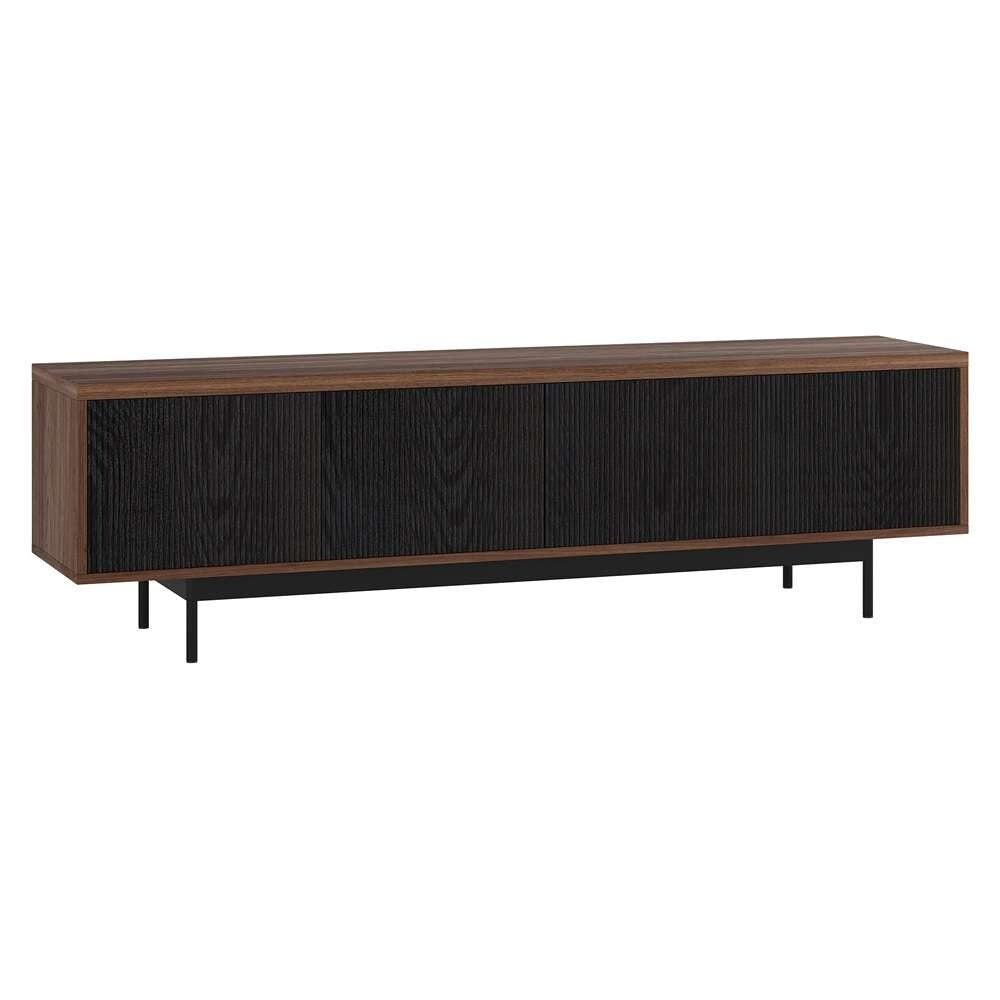 Hudson & Canal - Whitman Rectangular TV Stand for TVs up to 75in in Satin Walnut/Black Grain - TV2126 veiw 1