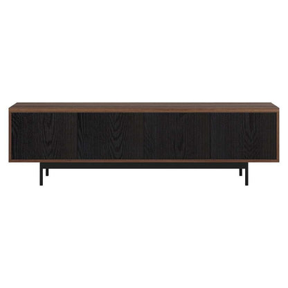 Hudson & Canal - Whitman Rectangular TV Stand for TVs up to 75in in Satin Walnut/Black Grain - TV2126 veiw 2