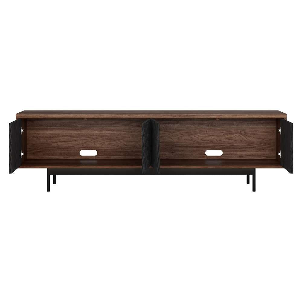 Hudson & Canal - Whitman Rectangular TV Stand for TVs up to 75in in Satin Walnut/Black Grain - TV2126 veiw 4