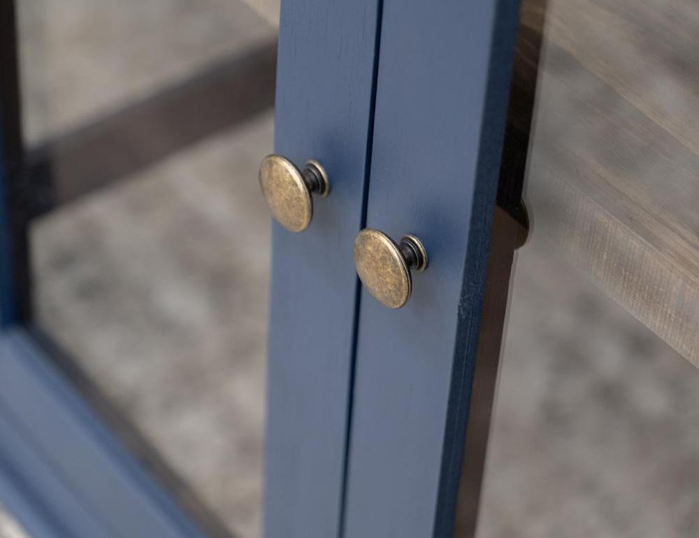 IFD - Genova - 4 Glass Door Blue Console - IFD3791CNSBL veiw 4