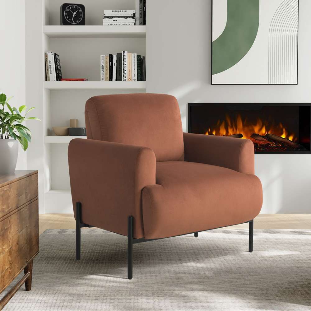 Lifestyle Solutions - Studio Living Kingston Accent Chair, Rust - 171A011RST veiw 3