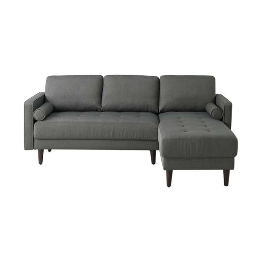 Lifestyle Solutions - Studio Living Langford Vegan Leather Sectional Sofa, Heather Gray - 135A001GRY-SET veiw 1