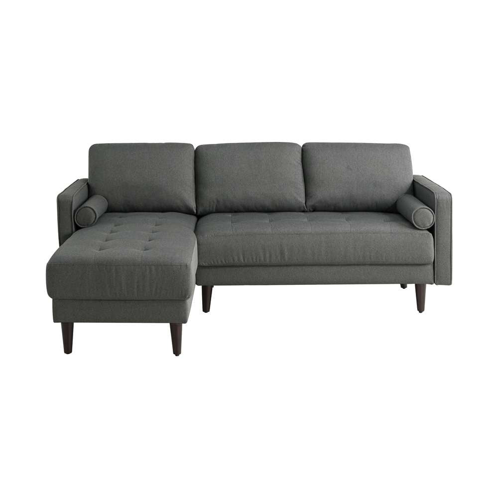 Lifestyle Solutions - Studio Living Langford Vegan Leather Sectional Sofa, Heather Gray - 135A001GRY-SET veiw 2